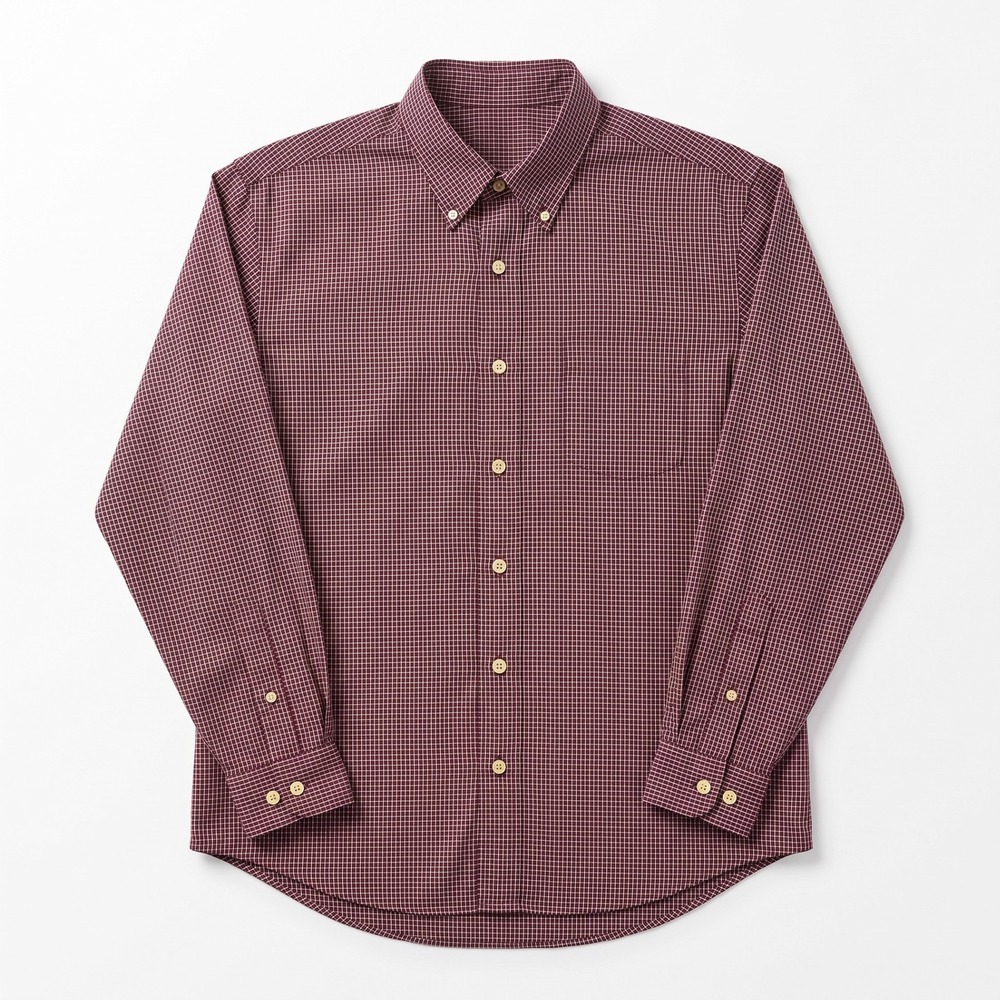 American Eagle XL Burgundy Check Long Sleeve Button Up Shirt Casual Preppy